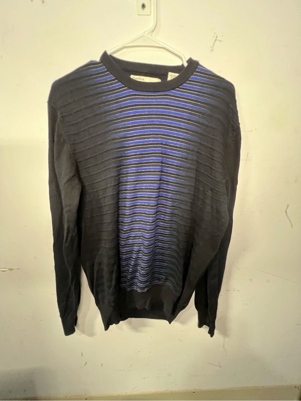 Vintage Perry Ellis All Pattern Striped Knit Sweater 69% silk